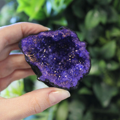 Coloured Calsite Geodes - Black Rock - Turqoise / Purple - Vivid Aromas UK