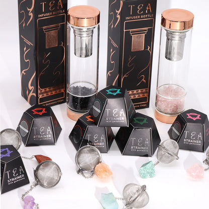 Raw Crystal Gemstone Tea Strainer - Black Obsidian - Vivid Aromas UK