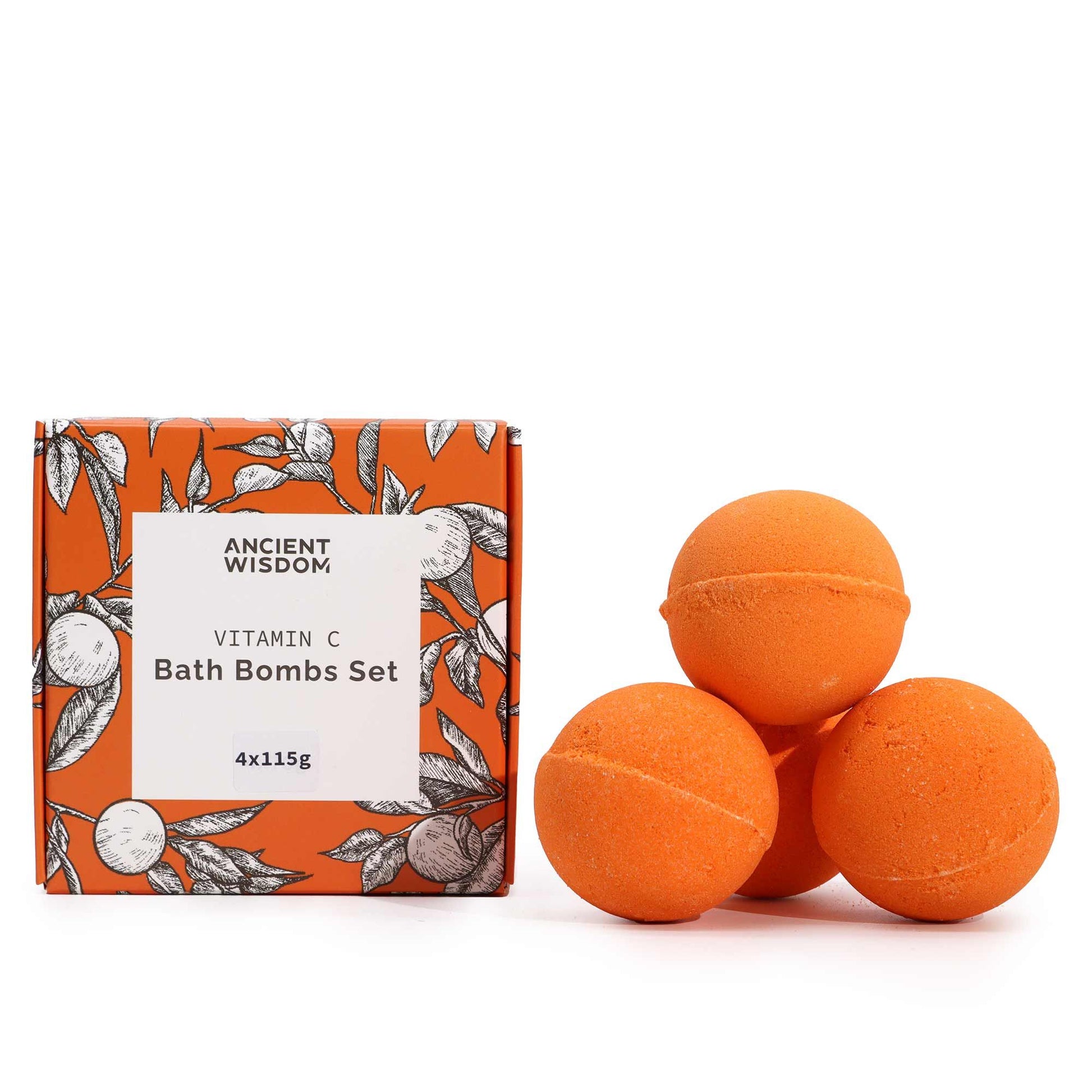 Set of 4 Vitamin C Bath Bombs – Aromatherapy Quartet - Vivid Aromas UK