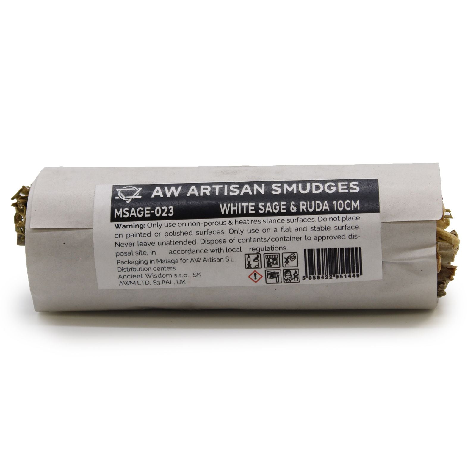 Smudge Stick - White Sage & Ruda 10cm - Vivid Aromas UK