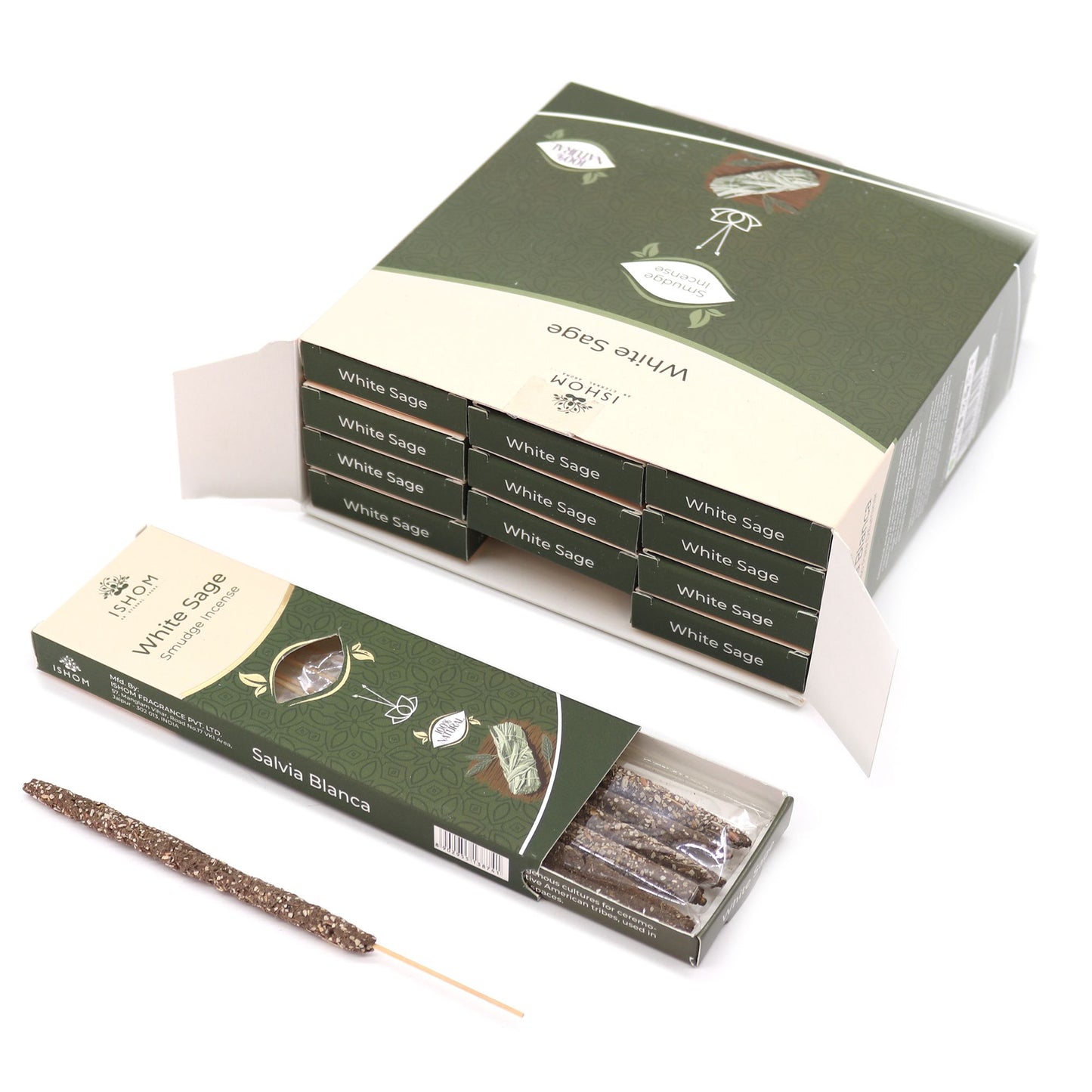 Ishom Smudge Incense - White Sage - Vivid Aromas UK
