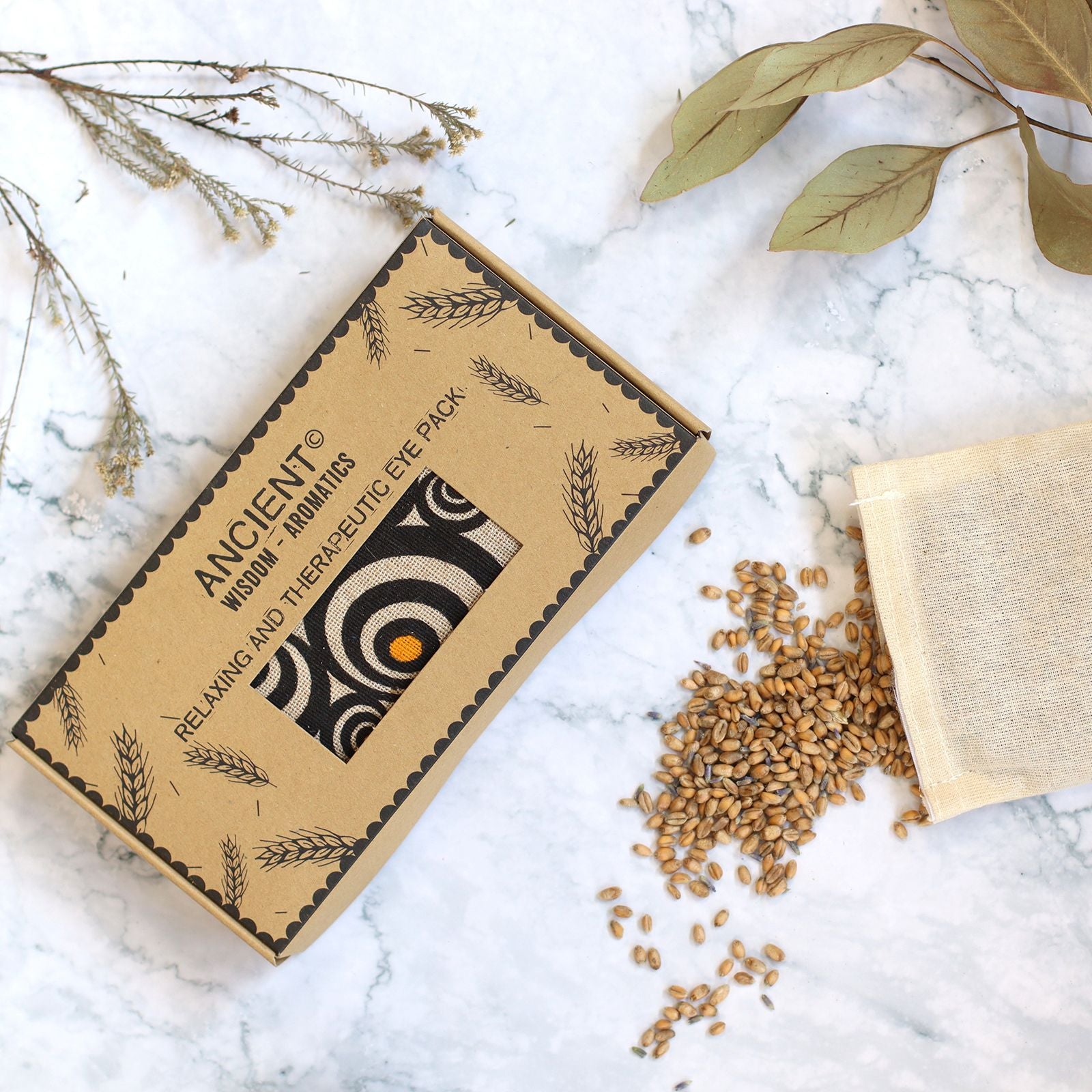 Lavender Natural Cotton and Juco Eye Pillow in Gift Box - Illusion - Vivid Aromas UK