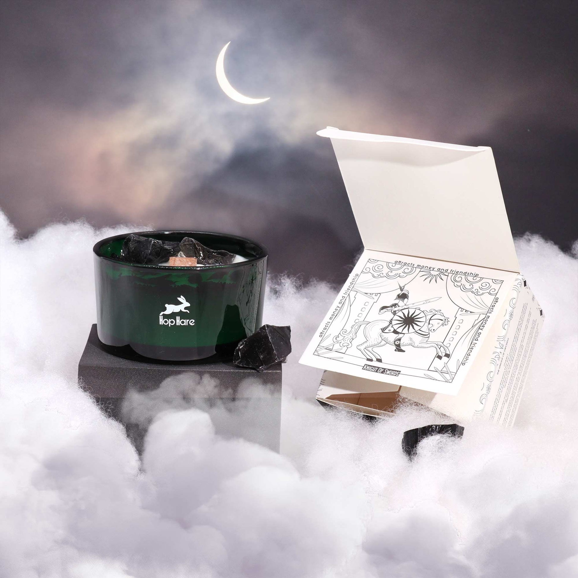 Hop Hare Crystal Magic Flower Candle - The Knight of Swords - Vivid Aromas UK