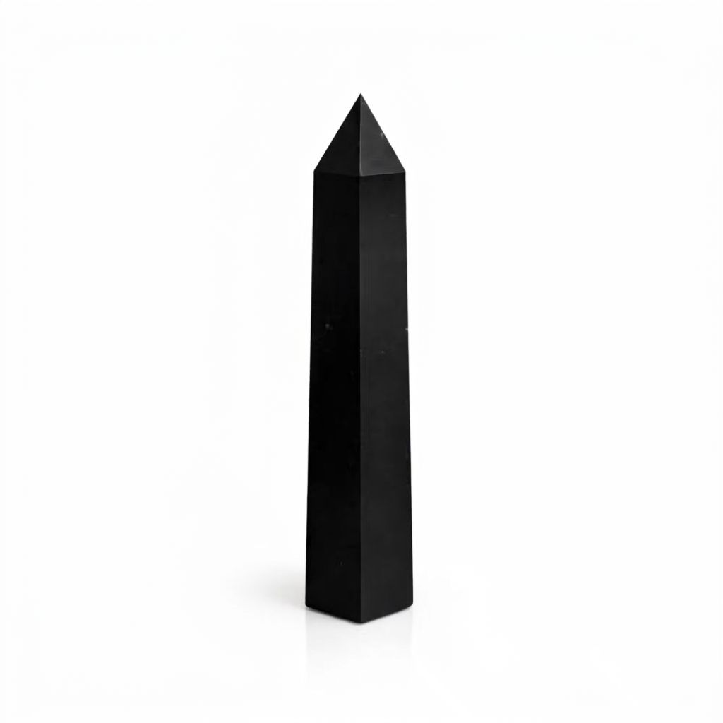 Gemstone Six Face Obelisk Point approx 17cm - Black Tourmaline - Vivid Aromas UK