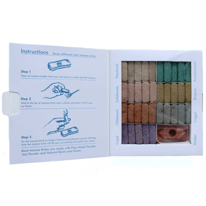 Display Set of 70 Incense Smudge Bricks and Burner - Wild West - Vivid Aromas UK