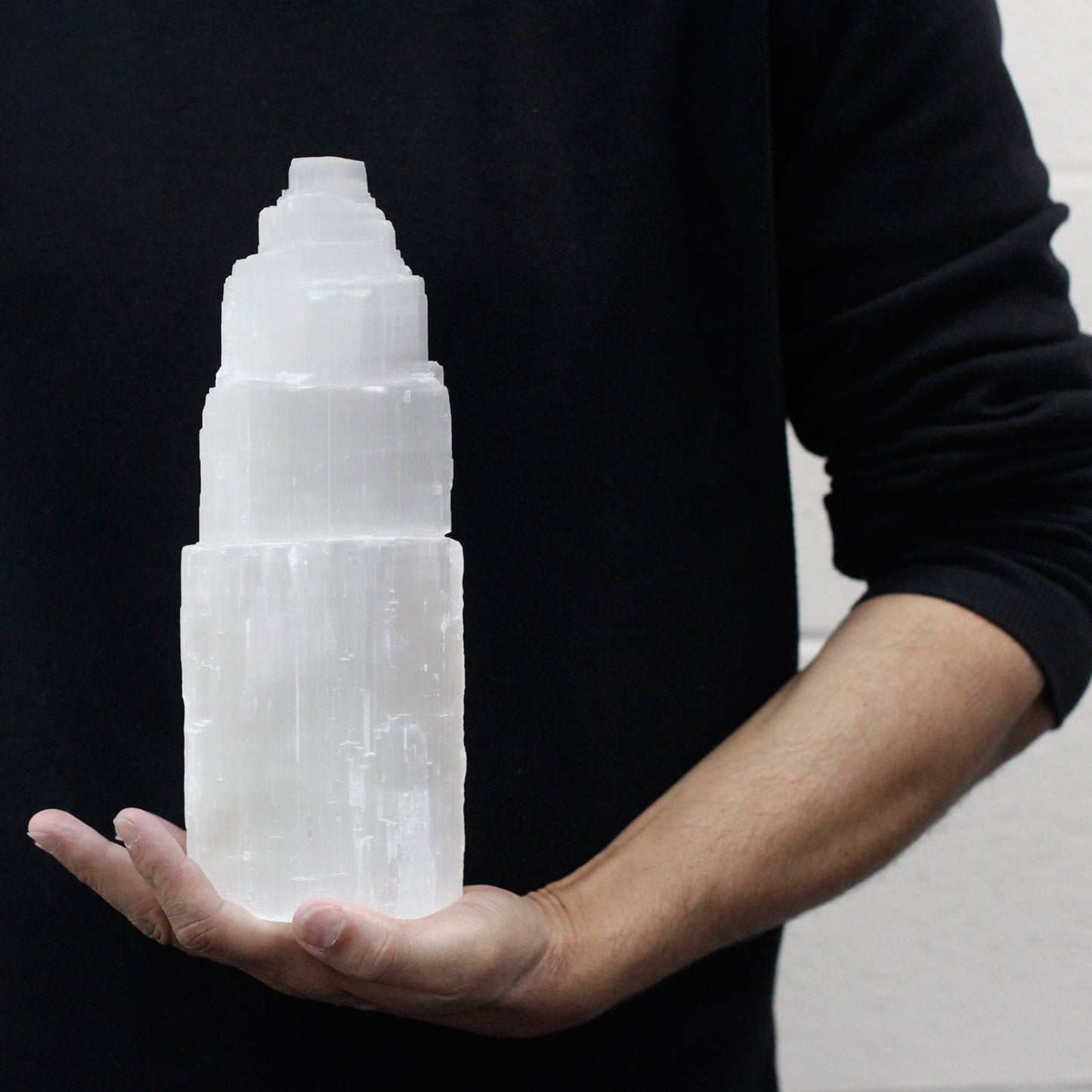 Natural Selenite Tower Lamp - 25 cm - Vivid Aromas UK