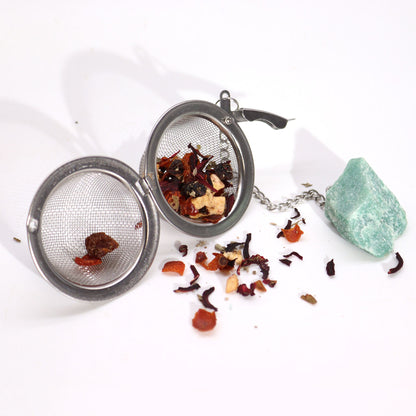 Raw Crystal Gemstone Tea Strainer - Black Obsidian - Vivid Aromas UK