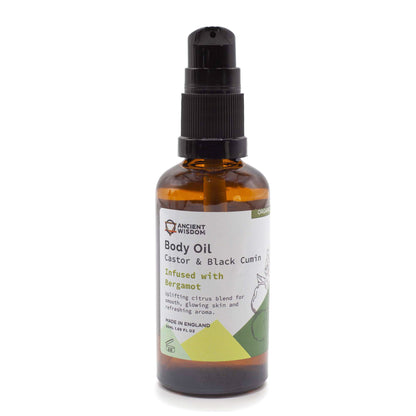 Organic Body Oil 50ml - Bergamot - Vivid Aromas UK