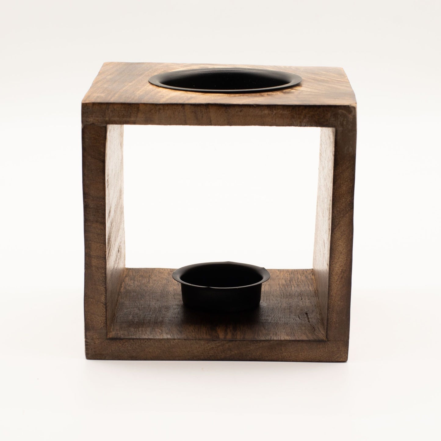 Large Square Mango Wood Oil Burner - Moon Goddess - Vivid Aromas UK