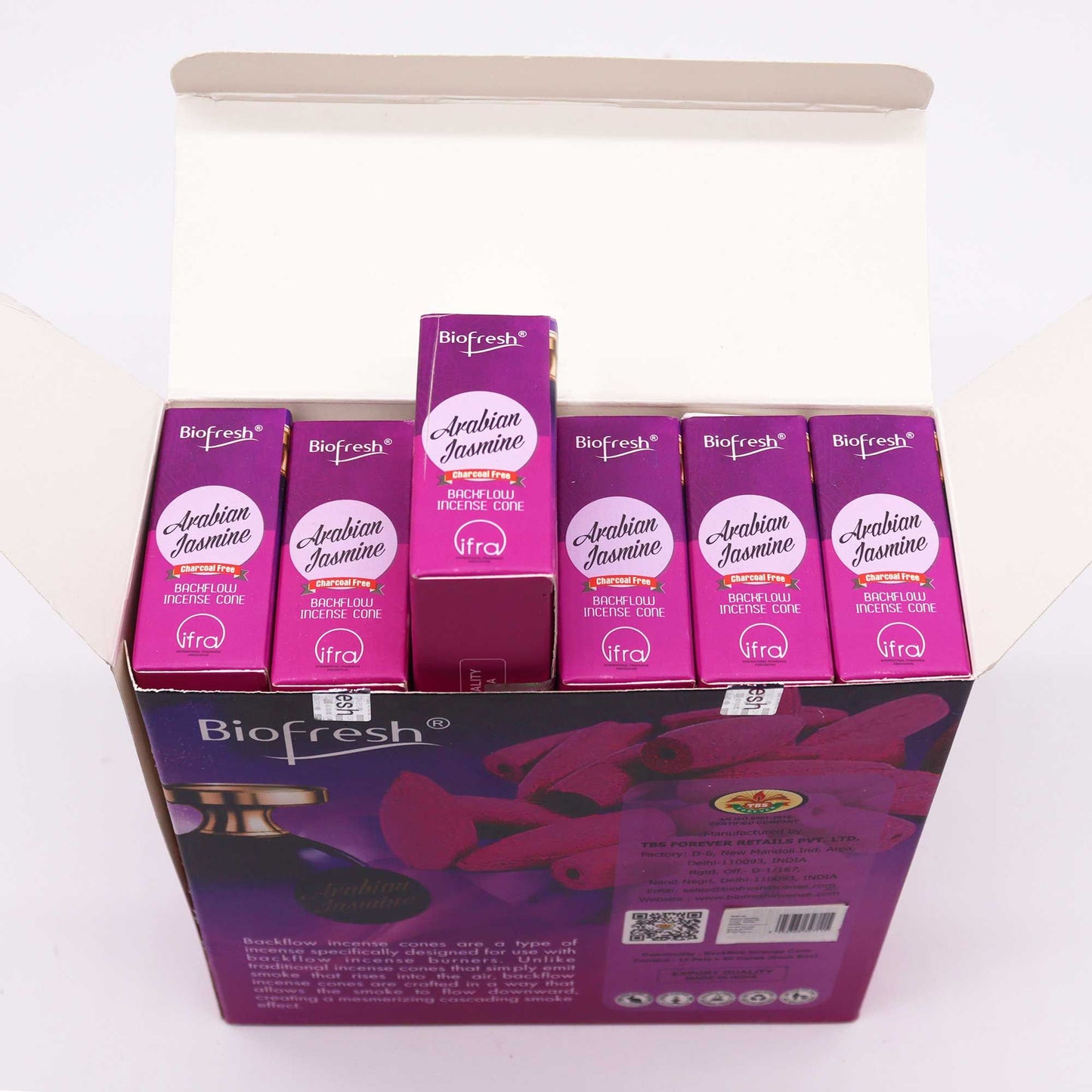 Biofresh Backflow Incense Cones - Arabian Jasmine - Vivid Aromas UK