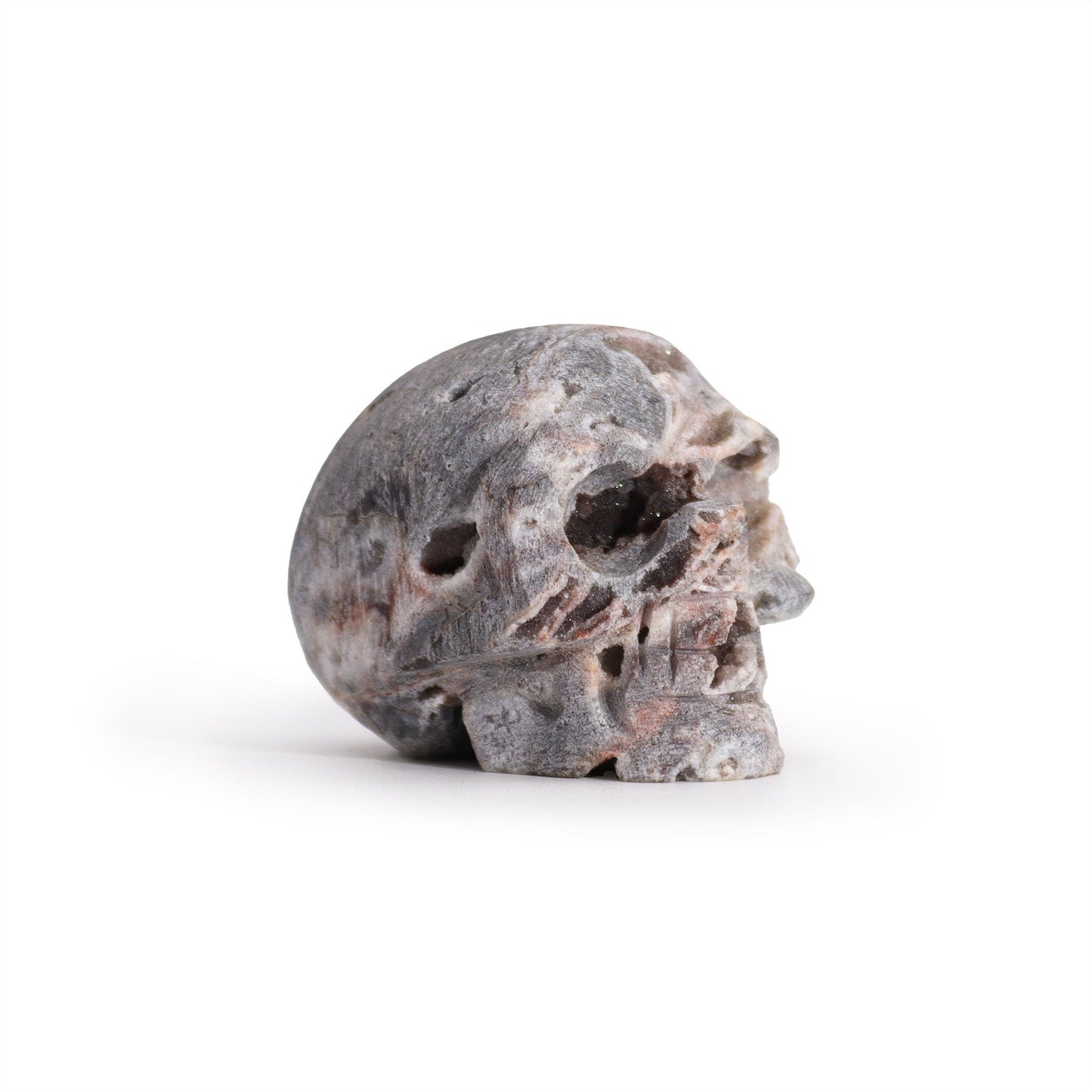 Calcite Geode Carved Skull - Vivid Aromas UK