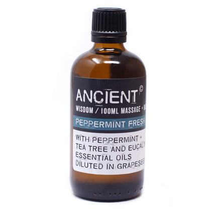 Peppermint Fresh Massage Oil - 100ml - Vivid Aromas UK