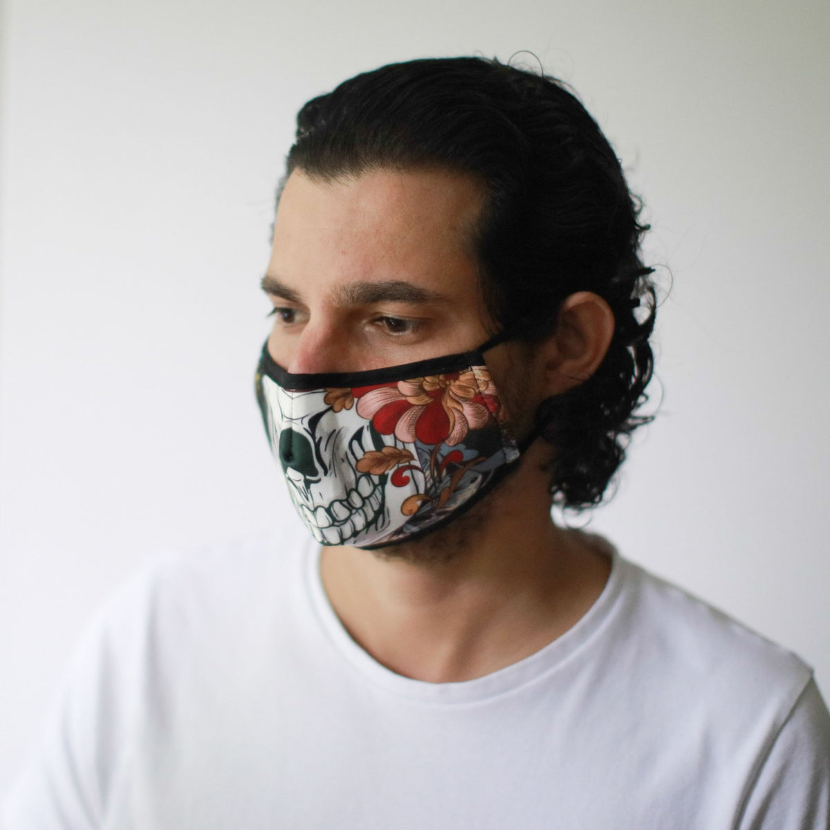 Reusable Fashion Face Mask - Colourful Calavera (Adult) - Vivid Aromas UK
