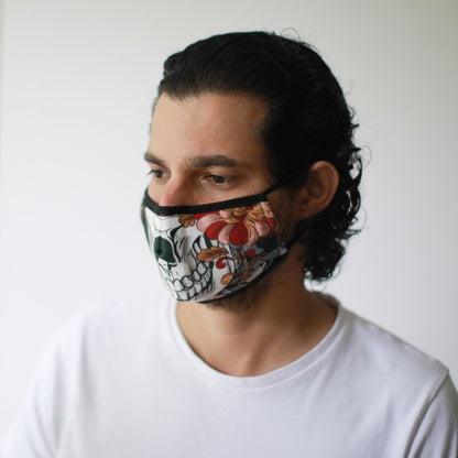 Reusable Fashion Face Mask - Colourful Calavera (Adult) - Vivid Aromas UK