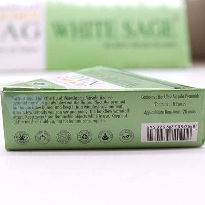 42g Jumbo Golden Nag - White Sage Backflow Incense Cones - Vivid Aromas UK