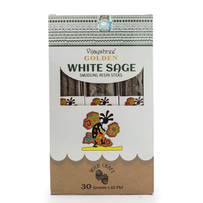 Golden White Sage Smudging Resin Sticks – 30g - Vivid Aromas UK