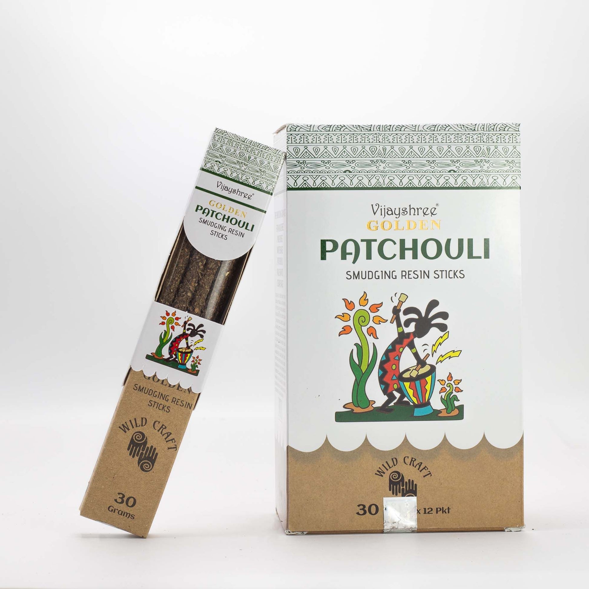 Golden Patchouli Smudging Resin Sticks – 30g - Vivid Aromas UK