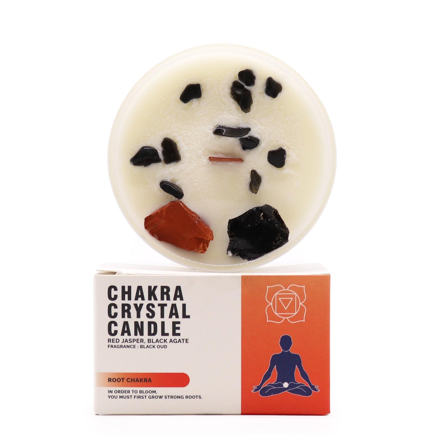 Chakra Crystal Candles - Root Chakra - Vivid Aromas UK