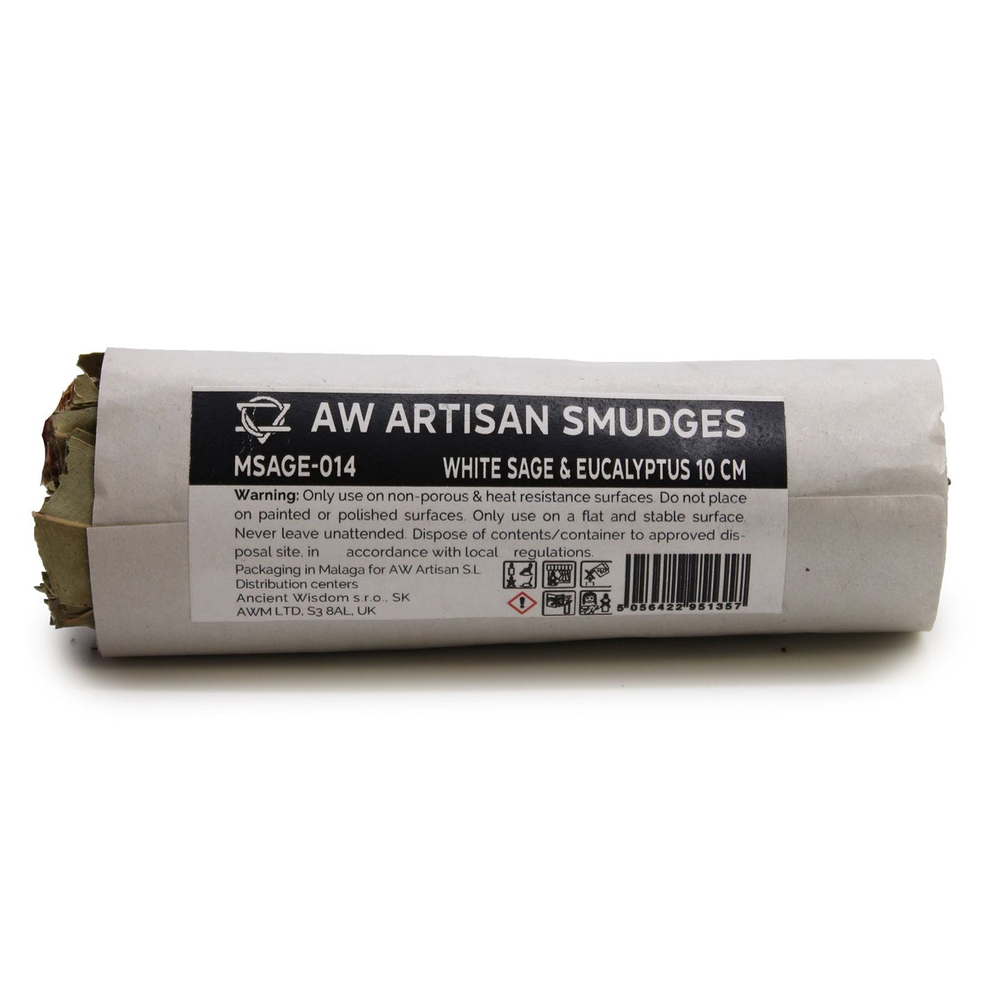 Smudge Stcik - White Sage & Eucalyptus 10 cm - Vivid Aromas UK