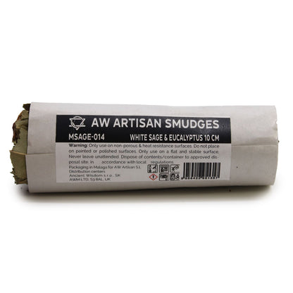 Smudge Stcik - White Sage & Eucalyptus 10 cm - Vivid Aromas UK