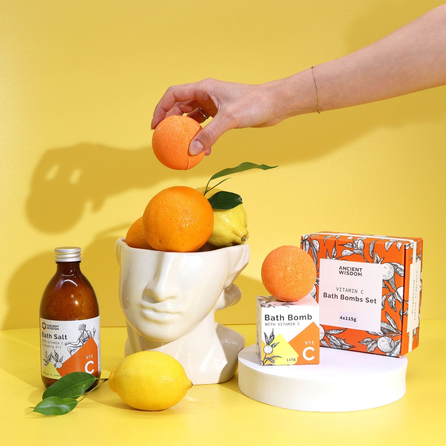 Vitamin C Infused Bath Bomb with Essential Oils - Vivid Aromas UK