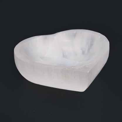 Selenite Heart Bowl - 10cm - Vivid Aromas UK