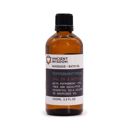 Peppermint Fresh Massage Oil - 100ml - Vivid Aromas UK