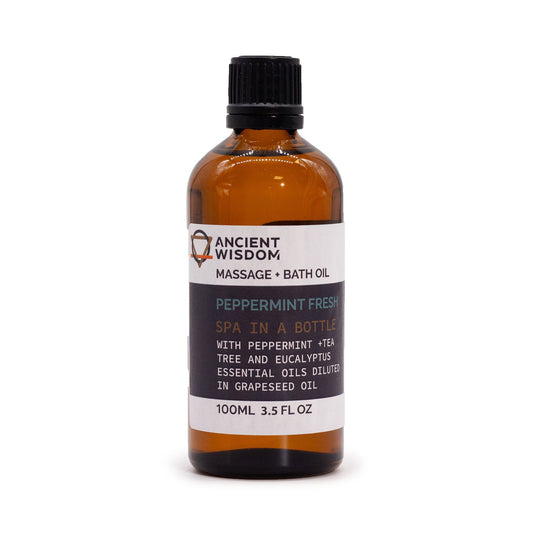 Peppermint Fresh Massage Oil - 100ml - Vivid Aromas UK