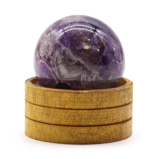 Gemstone Sphere 50mm - African Amethyst with Stand - Vivid Aromas UK