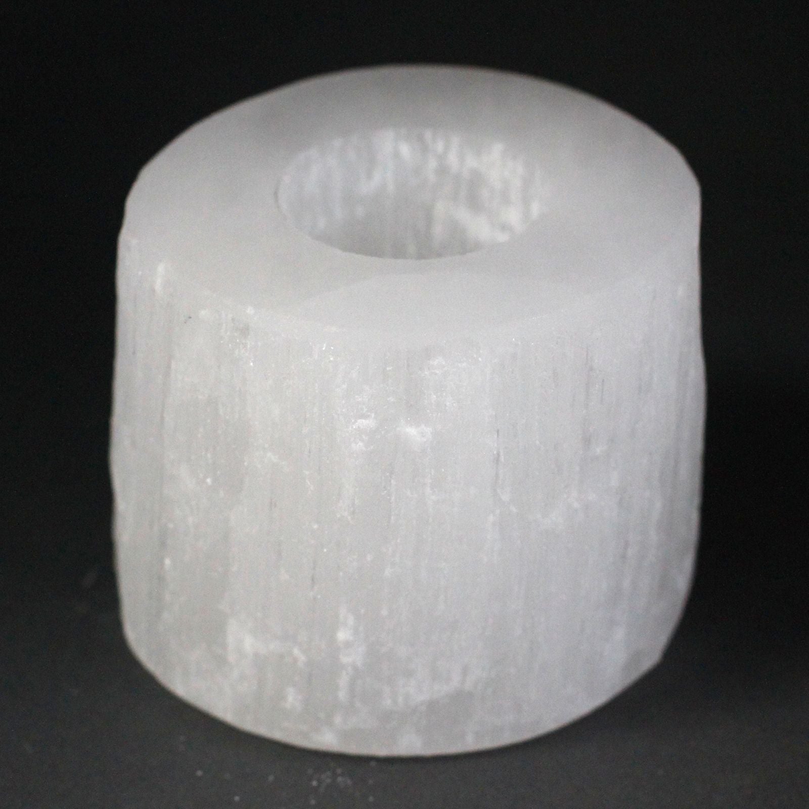 Selenite Cylinder Candle Holder - 8 cm - Vivid Aromas UK
