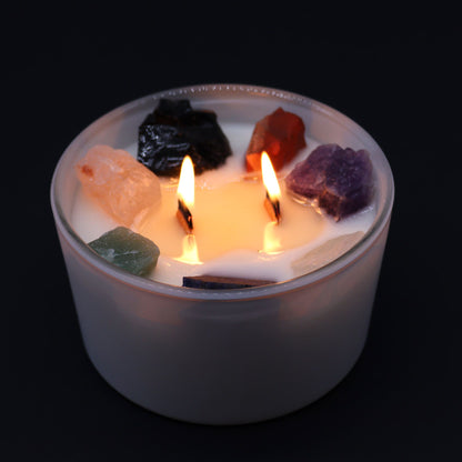Large Chakra Crystal Candles - Seven Charkra - Vivid Aromas UK