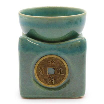 Lucky Coin Large Oil Burner - Jade - Vivid Aromas UK