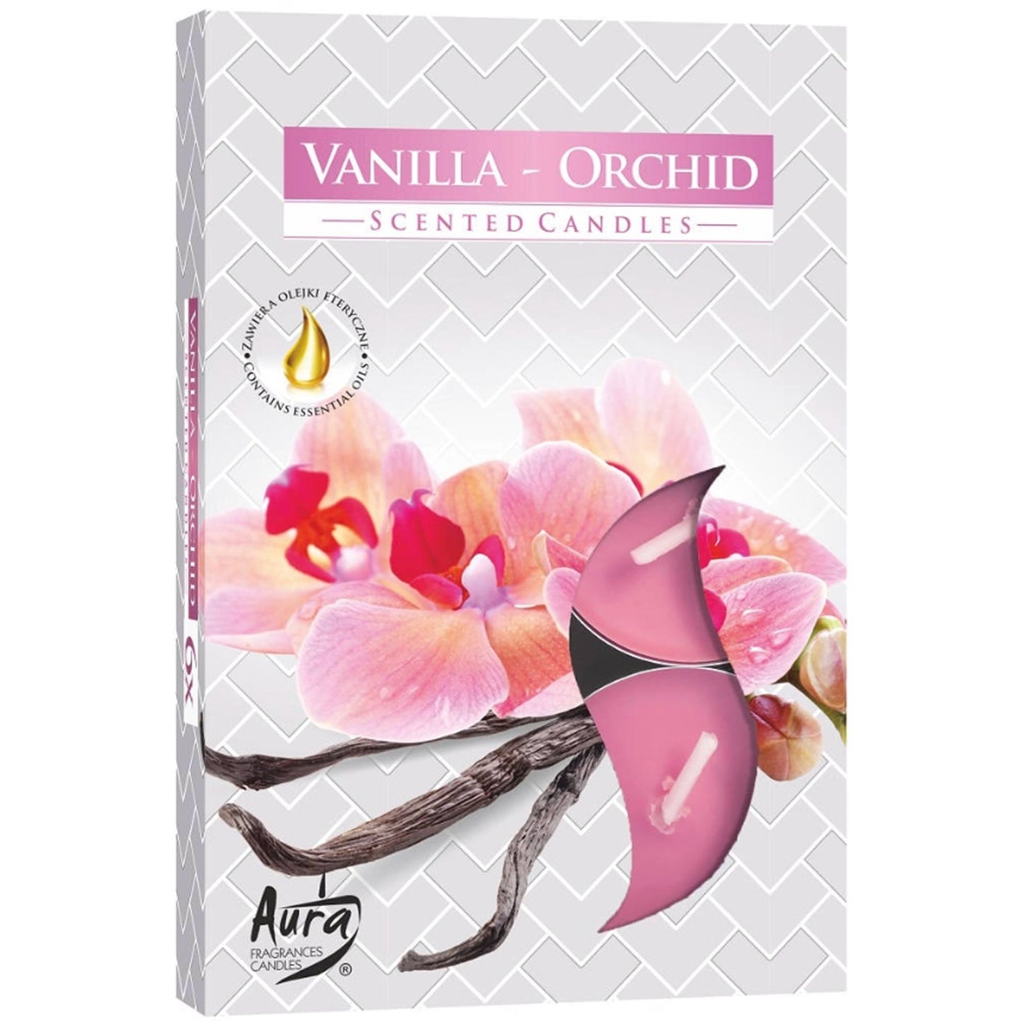 Set of 6 Scented Tealights - Vanilla & Orchid - Vivid Aromas UK