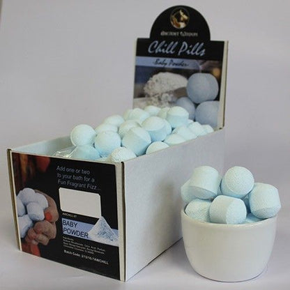 1.3Kg Box of Chill Pills (Mini Bath Bombs) - Baby Powder - Vivid Aromas UK