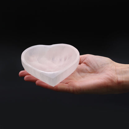 Selenite Heart Bowl - 10cm - Vivid Aromas UK