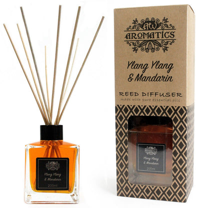 200ml Ylang Ylang & Mandarin Essential Oil Reed Diffuser - Vivid Aromas UK