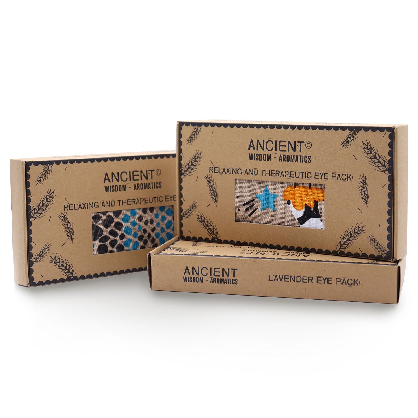 Lavender Natural Cotton and Juco Eye Pillow in Gift Box - Night Leopard - Vivid Aromas UK