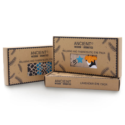 Lavender Natural Cotton and Juco Eye Pillow in Gift Box - Night Leopard - Vivid Aromas UK