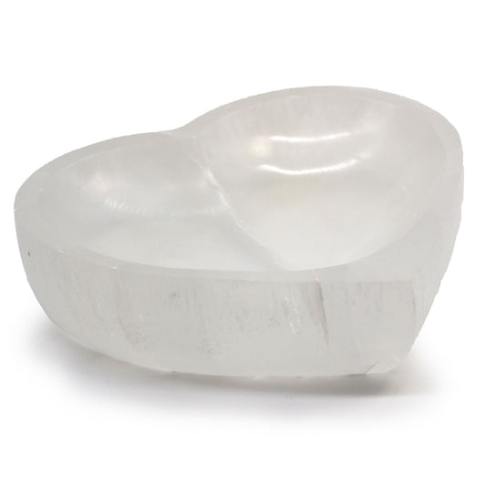 Selenite Heart Bowl - 15cm - Vivid Aromas UK