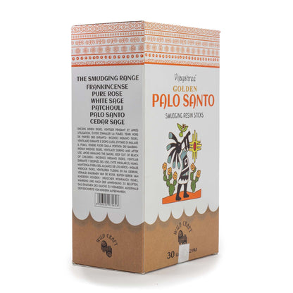 Golden Palo Santo Smudging Resin Sticks – 30g - Vivid Aromas UK