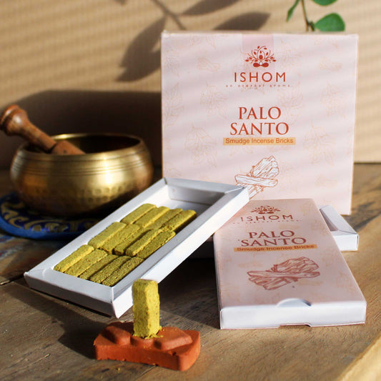 Pack of 15 Natural Incense Smudge Bricks and Burner - Palo Santo - Vivid Aromas UK