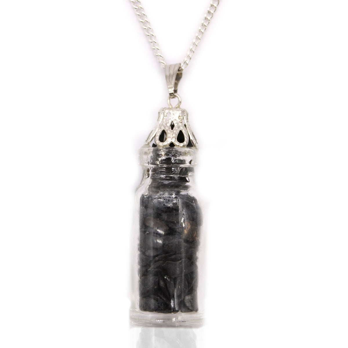 Bottled Gemstones Necklace - Black Onyx - Vivid Aromas UK