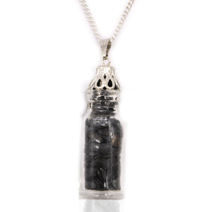 Bottled Gemstones Necklace - Black Onyx - Vivid Aromas UK