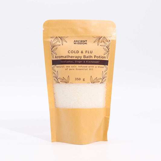 Aromatherapy Bath Potion in Kraft Bag 350g - Colds & Flu - Vivid Aromas UK