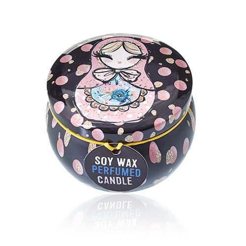 Art Tin Candle - Assorted Design - Russian Dolls - Dolly Blue - Vivid Aromas UK