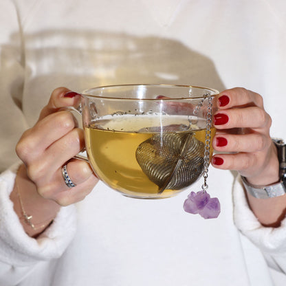 Raw Crystal Gemstone Tea Strainer - Black Obsidian - Vivid Aromas UK