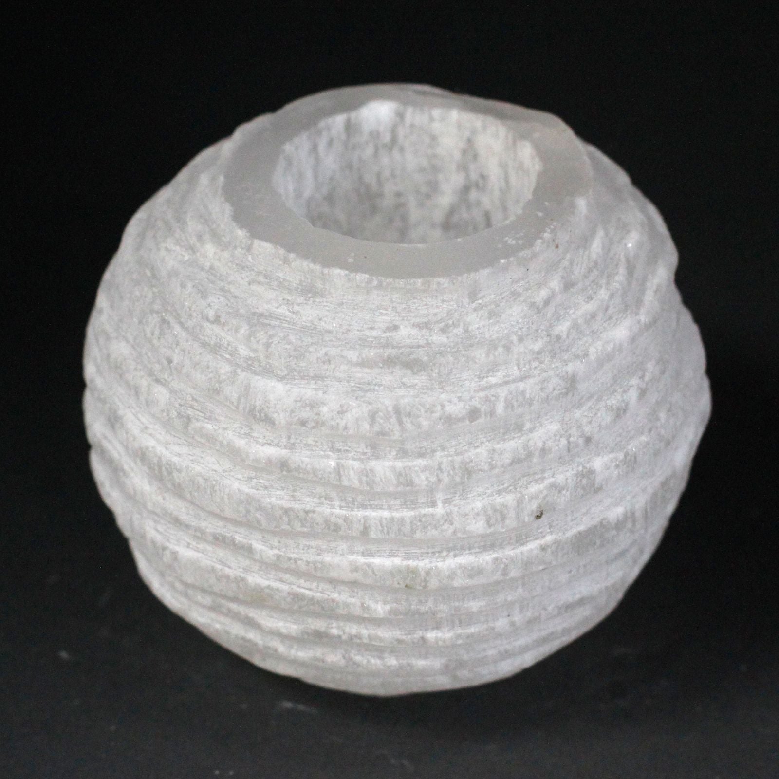 Selenite Snowball Candle Holder - 8 cm - Vivid Aromas UK