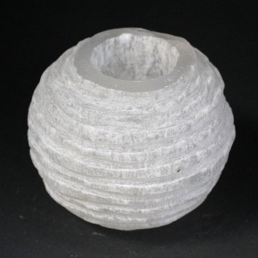 Selenite Snowball Candle Holder - 8 cm - Vivid Aromas UK