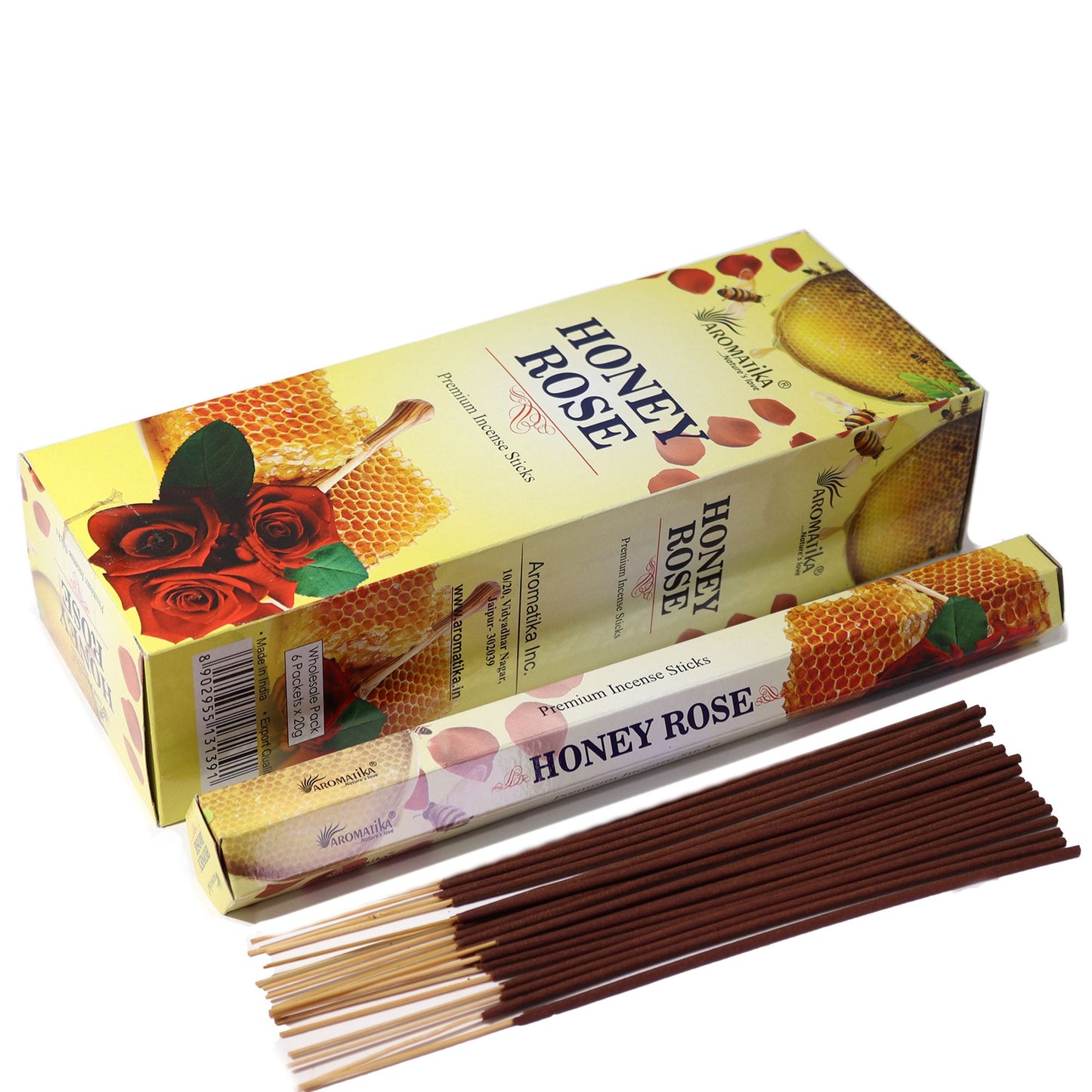 Aromatika Charcoal Free Hex Incense - Honey Rose - Vivid Aromas UK