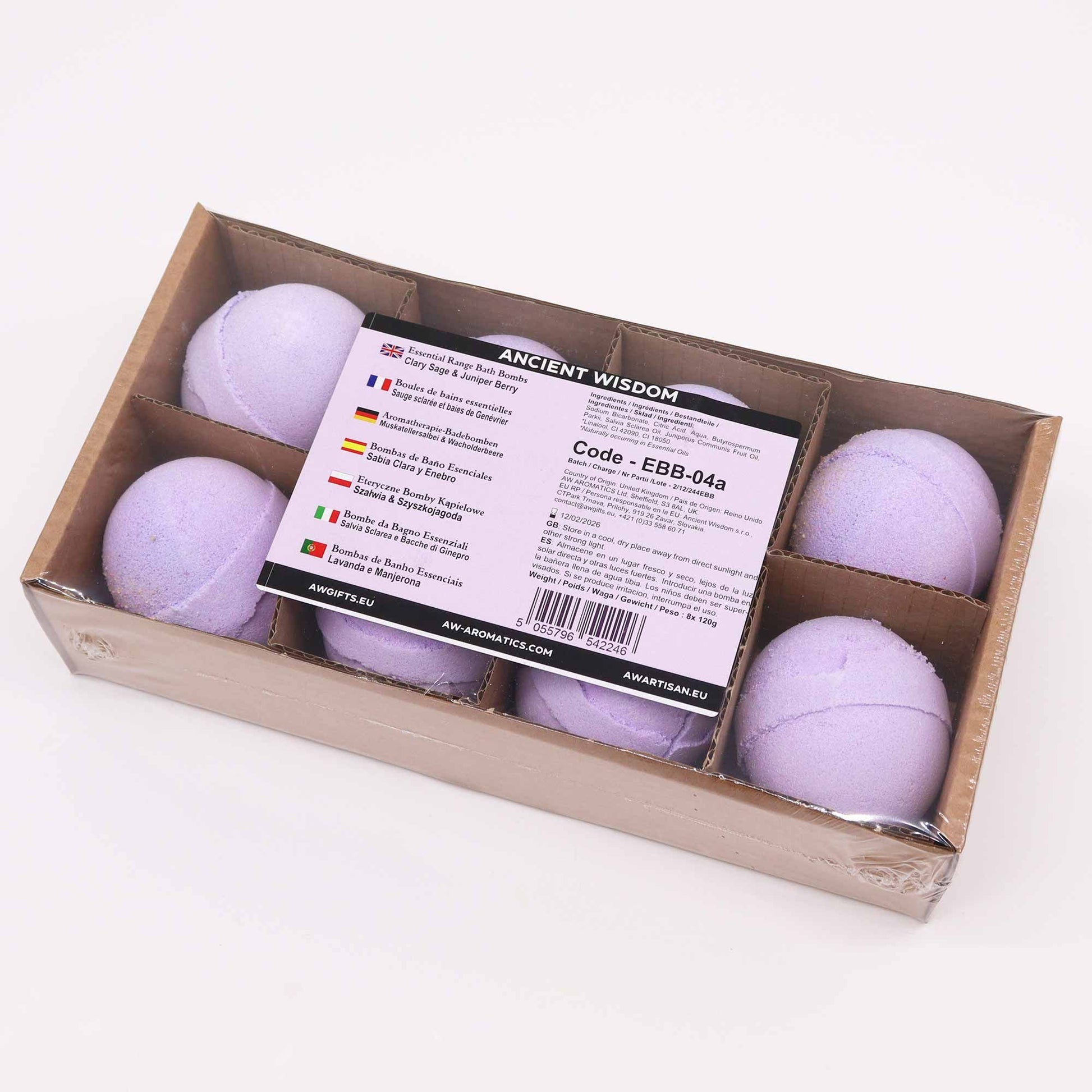 Essential Oil Bath Bomb - Clary Sage & Juniper - Vivid Aromas UK
